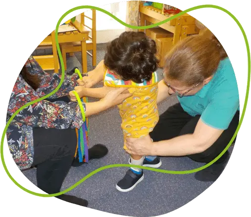 School for parents child being supported to stand graphic