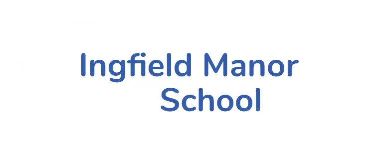 Ingfield Manor School white shape graphic