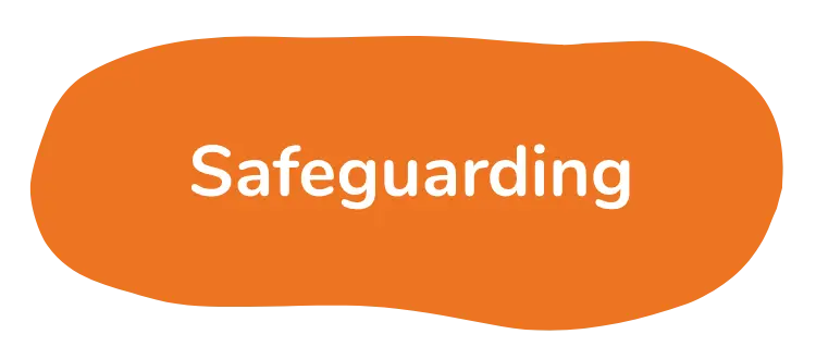 Safeguarding orange shape graphic