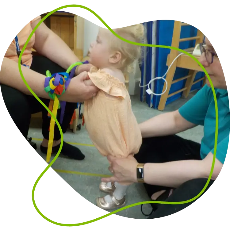 School for parents child being supported to stand graphic